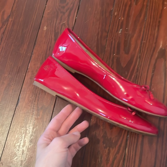 Ralph Lauren Red Leather Flats - Picture 3 of 4